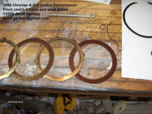 Front clutch assembly — friction discs and steels